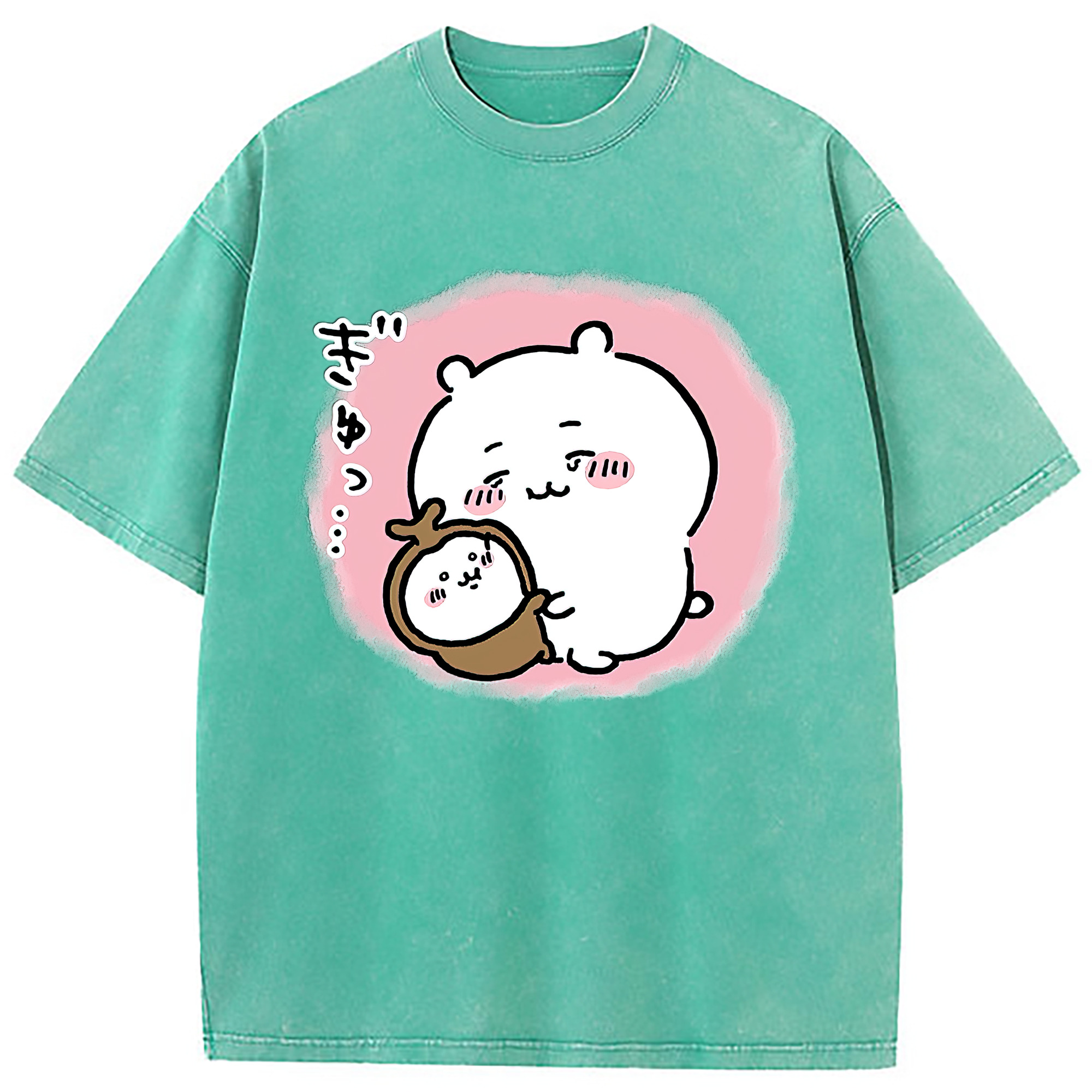 （画像用） ちいかわ ちいかわ Chii-kawa chiikawa 綿100% ヴィンテージ風 半袖Tシャツ（フロントプリント）